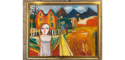 Woman in the field, ca. 1990