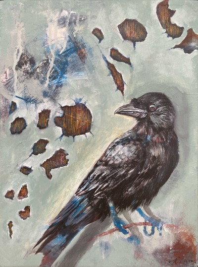 Weathered Paint Crow